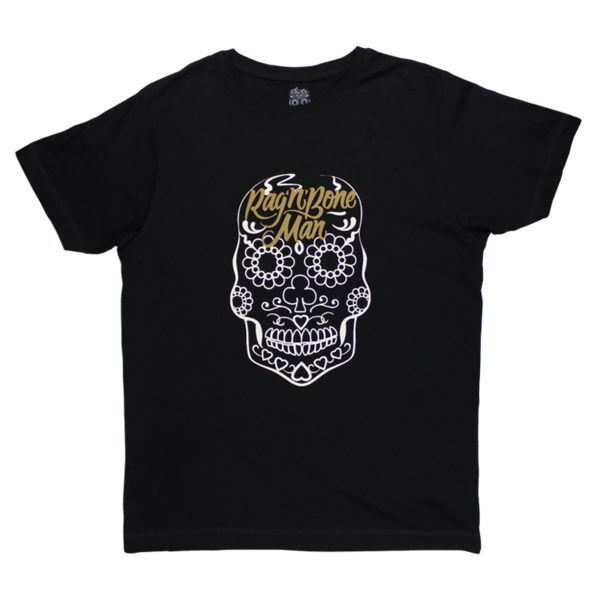 BRONZE LOGO SUGAR SKULL BLACK T-SHIRT