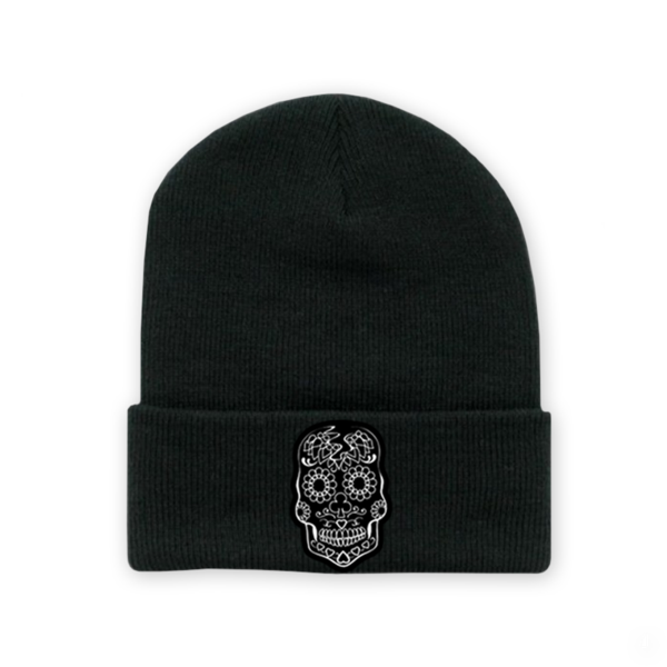 SKULL LOGO  BLACK BEANIE